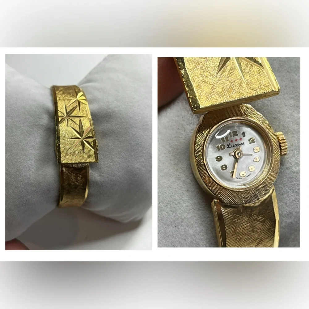 Lucerne 3 STARS Gold Bracelet/Bangle Watch ladies mechanical Swiss. - Picture 1 of 13